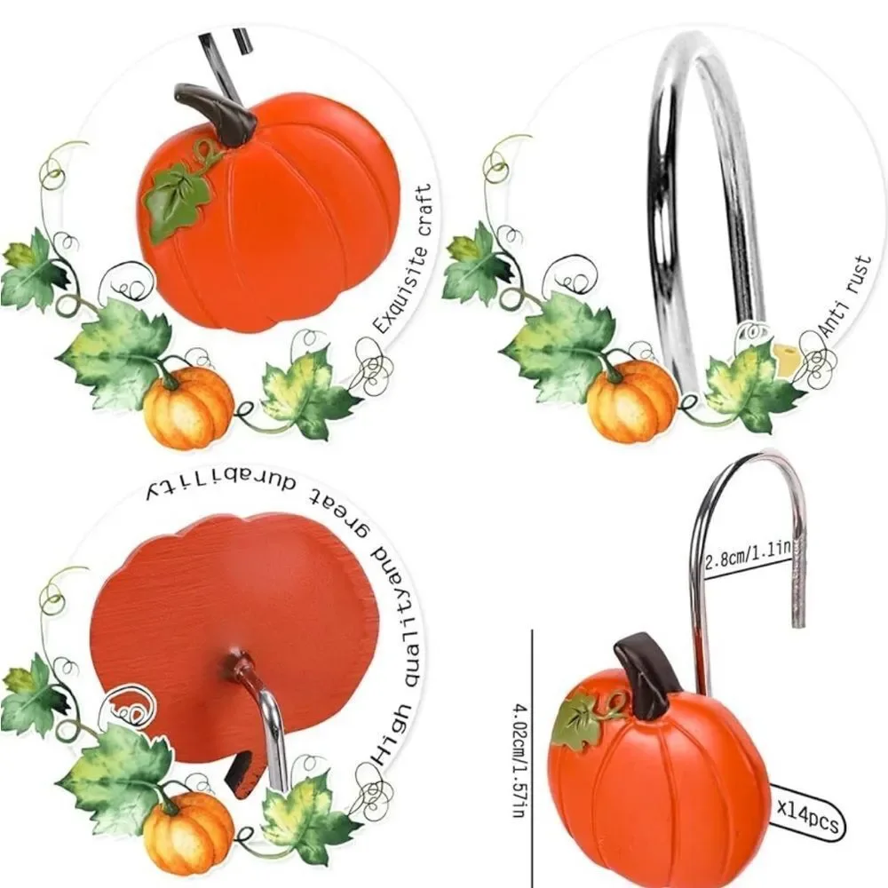 Pumpkin Shower Curtain Hooks